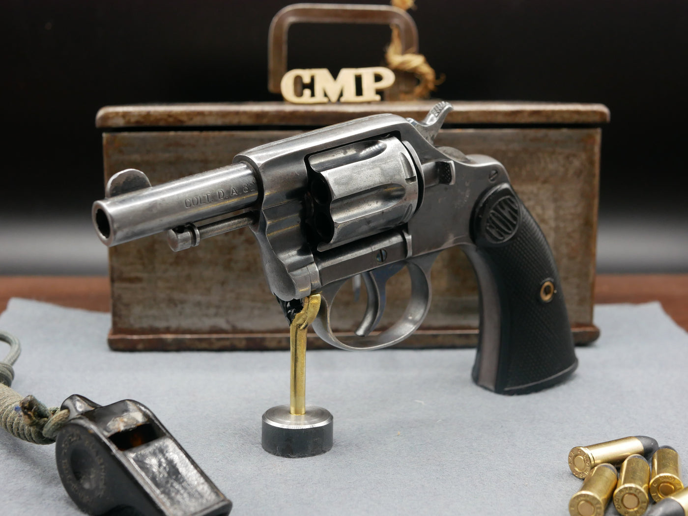 Rare Colt New Police 32 S&W 2,5 pouces de 1904 dans son coffret exceptionnel.