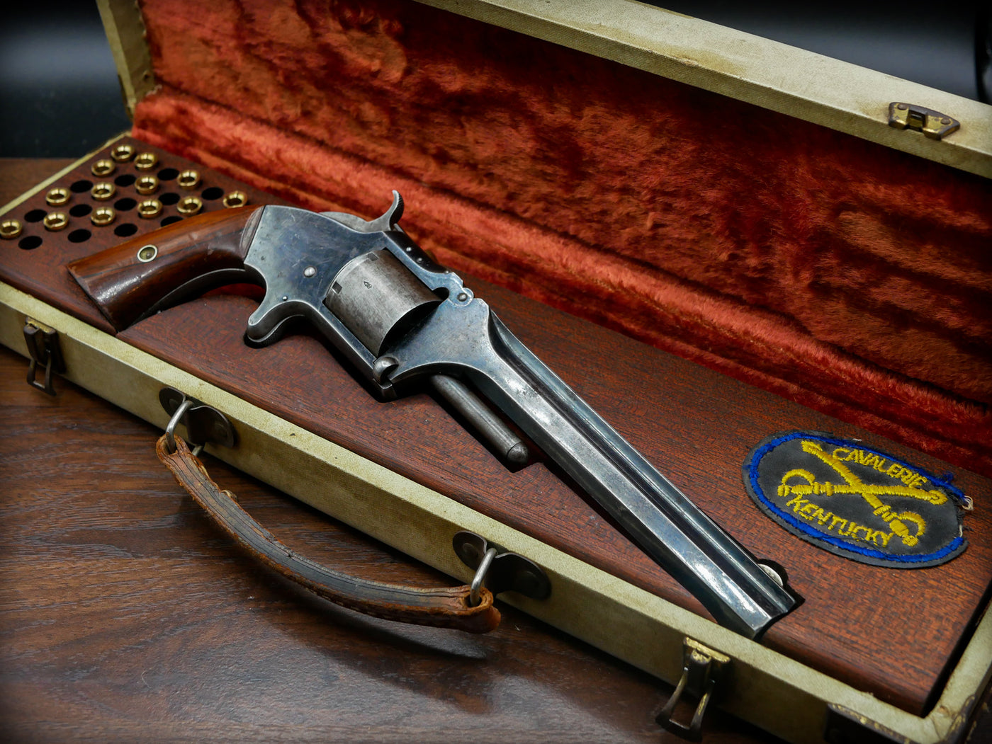 Magnifique Smith & Wesson Old Army model 2, 6 pouces dans son splendide étui de flûte traversière