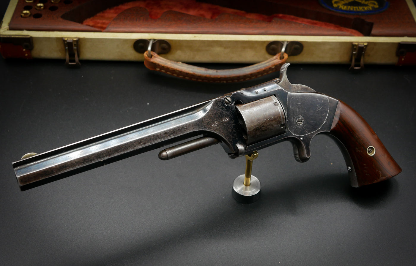 Magnifique Smith & Wesson Old Army model 2, 6 pouces dans son splendide étui de flûte traversière