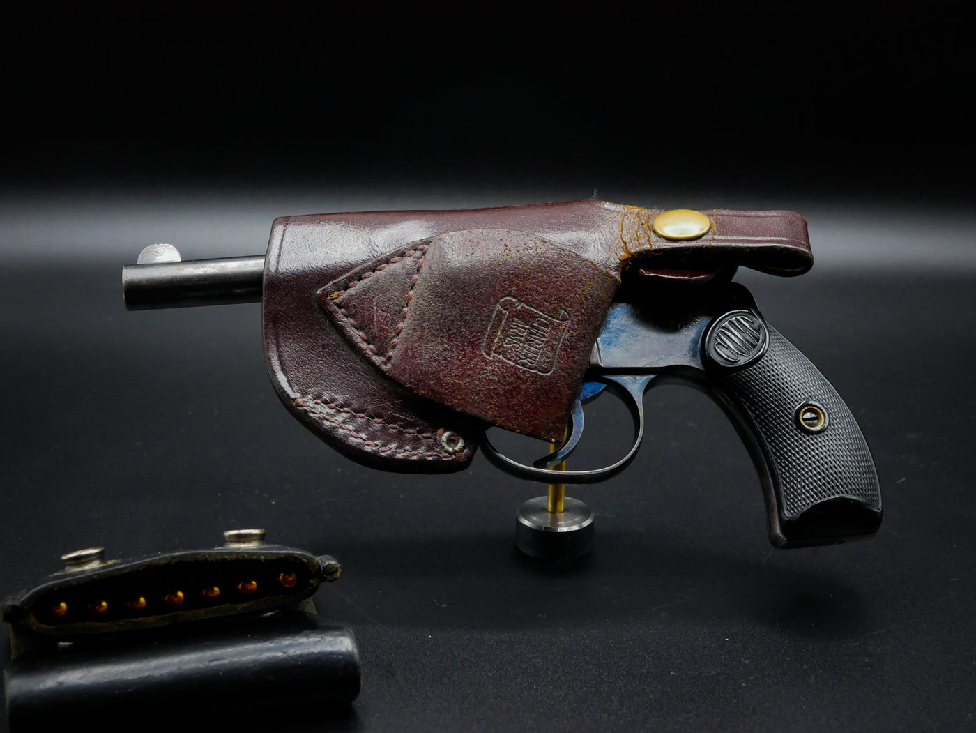 Splendide et authentique Colt Pocket Positive "For 32 SW CTG" 3 pouces de 1906 dans son holster de Police