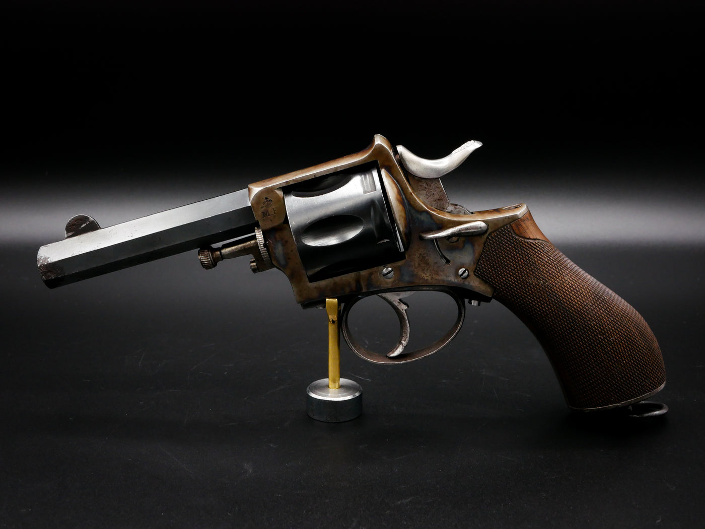 Revolver de type Webley RIC repensé par Max Fliegenschmidt. Jaspage splendide !