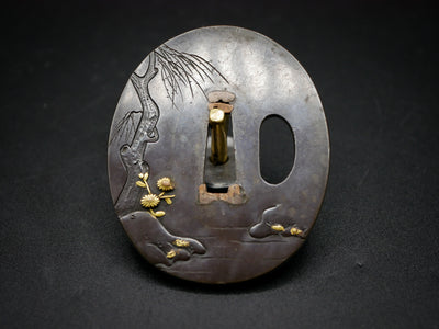 Tsuba Naga Maru Japon époque Edo en parfait état de conservation