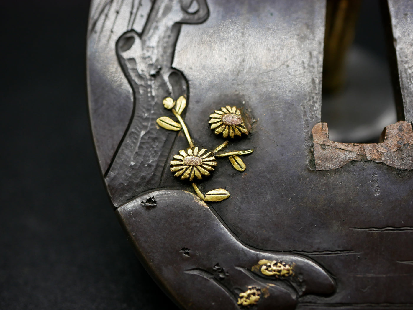 Tsuba Naga Maru Japon époque Edo en parfait état de conservation