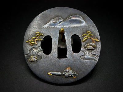 Tsuba Marugata Japon Epoque Edo, Parfait état de conservation