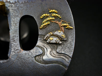 Tsuba Marugata Japon Epoque Edo, Parfait état de conservation